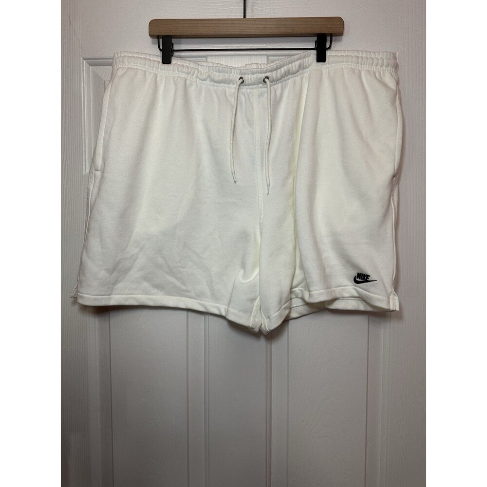 Size 2XL Nike Men Club Lightweight French Terry Flow Shorts White FN3520-133 NEW